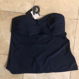 J Crew Factory Strapless/Halter Tankini Navy Blue